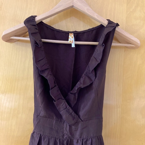 Maeve 100% silk chocolate brown midi dress (pre-owned) - Picture 8 of 8